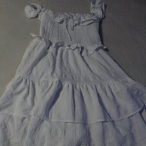 White Forever21 ruffle dress